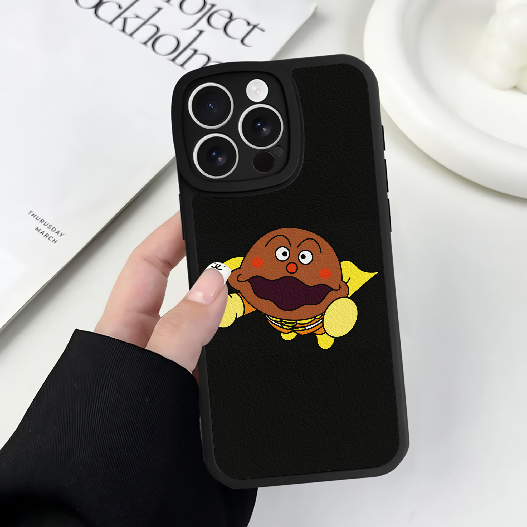 （画像用） アンパンマン Anpanman 【iPhone 16シリーズ対応】シリコンスマホケース（レザー調） 材質：シリコン